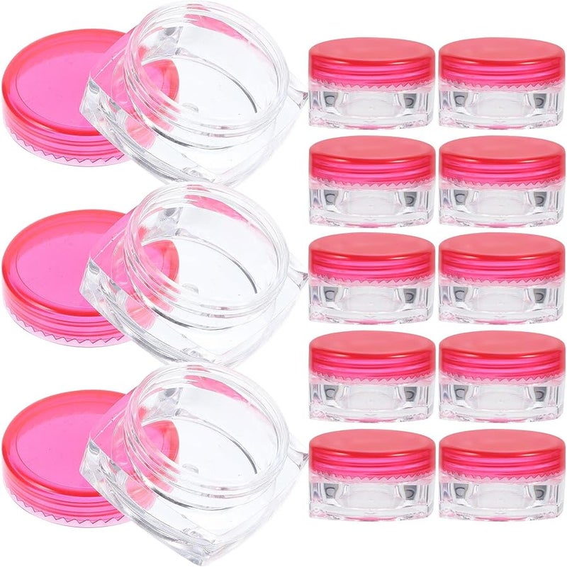 Beaupretty 24 قطعة 5 جرام جرار كريم تجميل مربعة حمراء وردية حاويات سفر قابلة لإعادة التعبئة - Image 1
